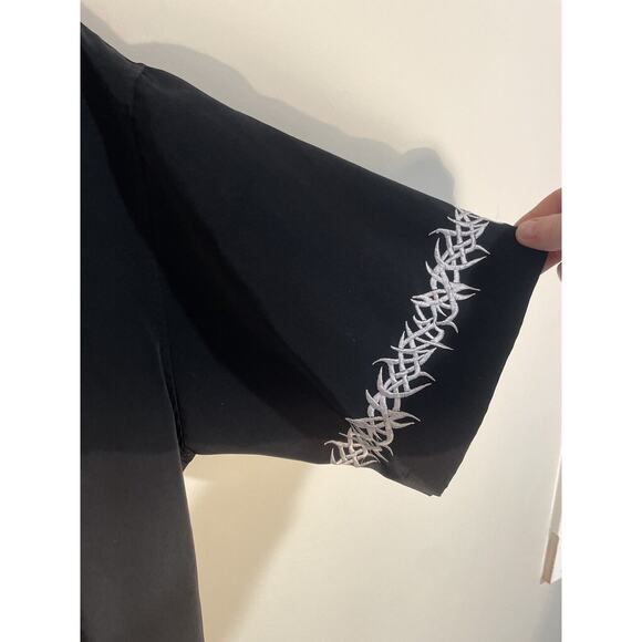 Dragonfly Stitched Barb Wire Rockabilly Shirt Men’s Size Large Black - Picture 4 of 9